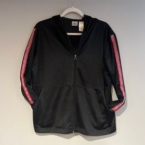 Athletic Works Mesh Hooded Zip Up with Red Sparkle Trim